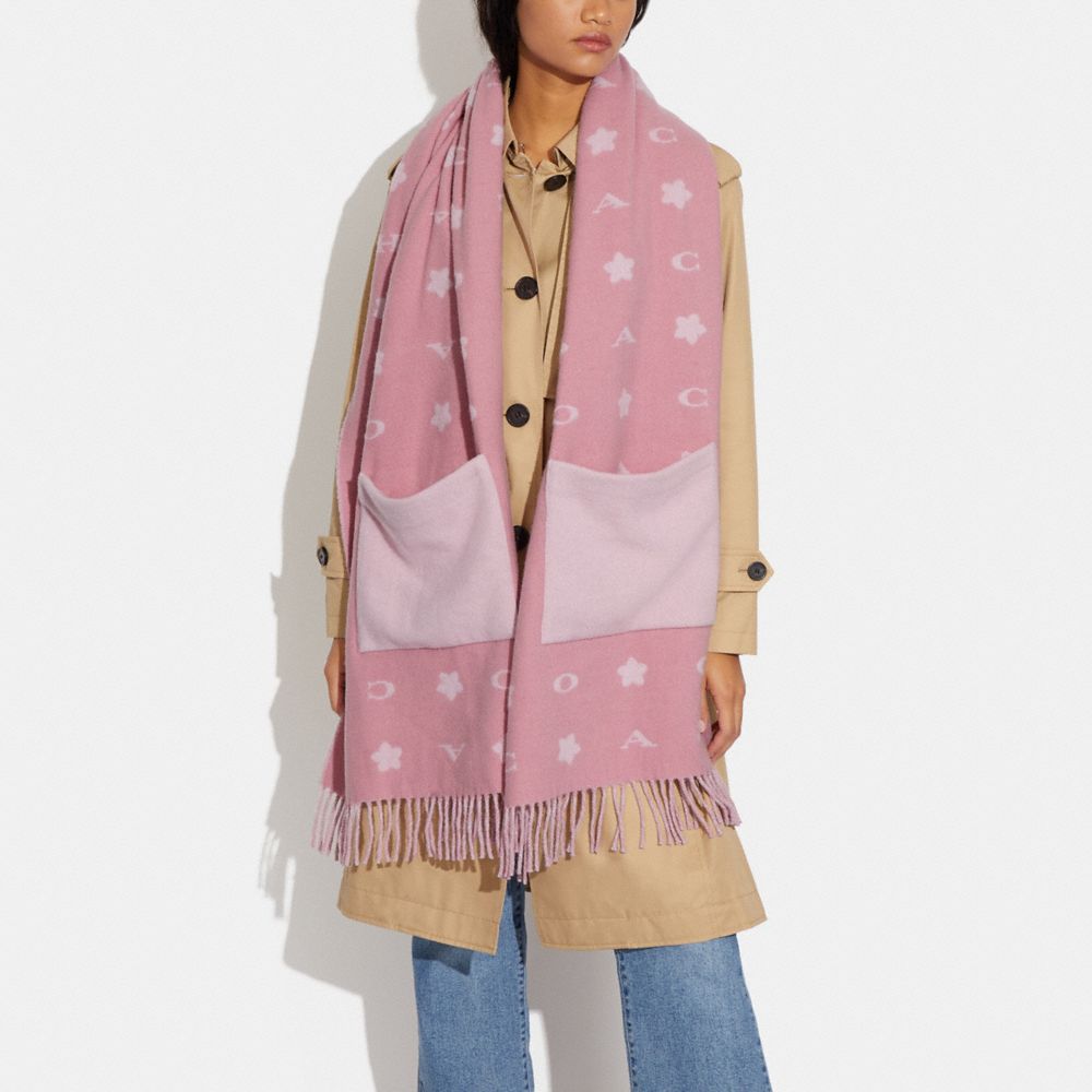 Coach Stars Oversized Muffler With Pockets