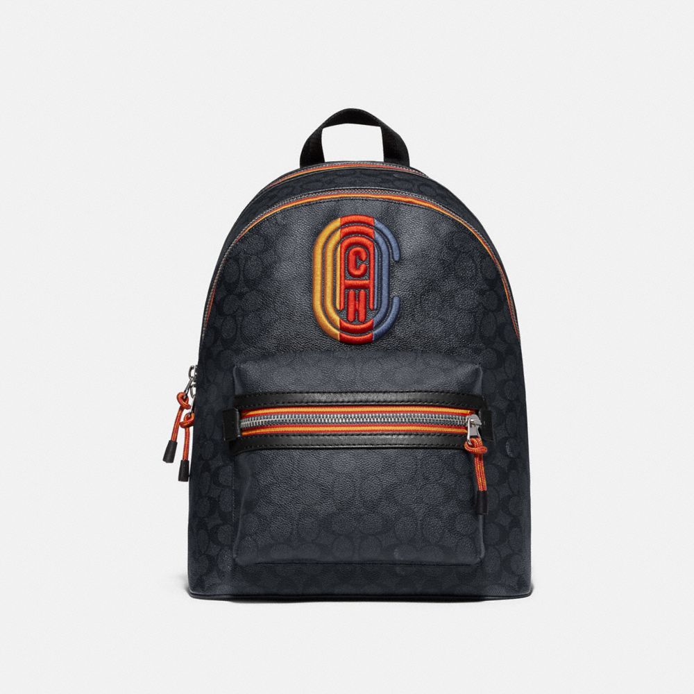 COACH® Academy Backpack In Signature Canvas With Varsity Zipper