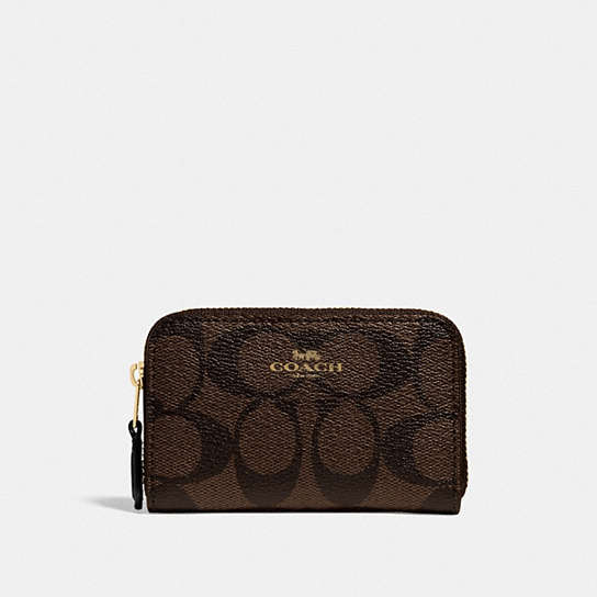 COACH® Outlet | Zip Around Coin Case In Signature Canvas