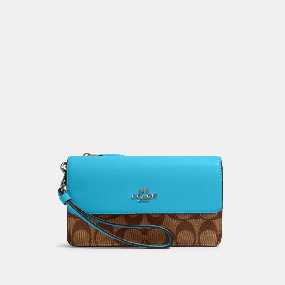 COACH® Outlet Foldover Wristlet In Signature Canvas