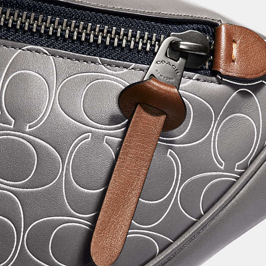 COACH® | Rivington Belt Bag In Reflective Signature Leather