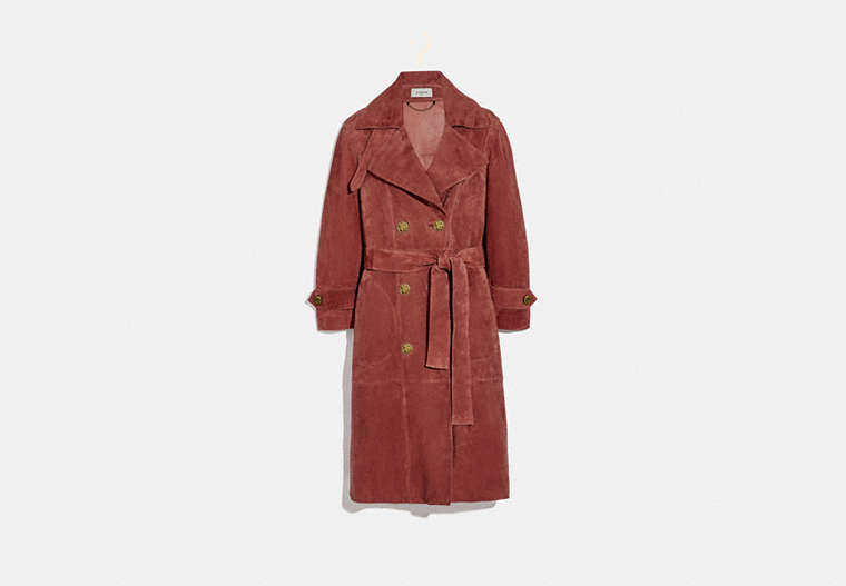 Drapey Suede Trench Coat