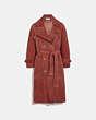 Drapey Suede Trench Coat