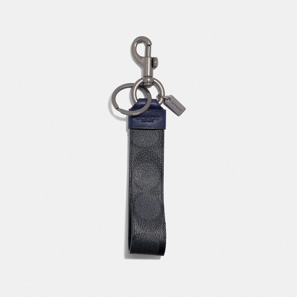 COACH® Outlet Large Loop Key Fob In Signature Canvas