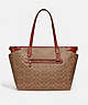 COACH®,BABY BAG IN SIGNATURE CANVAS,Signature Coated Canvas/Smooth Leather,X-Large,Brass/Tan/Rust,Front View
