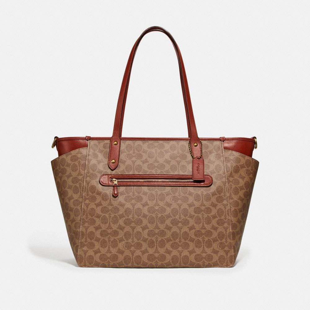 Coach Baby Bag In Signature Canvas In Brass/tan/rust ModeSens