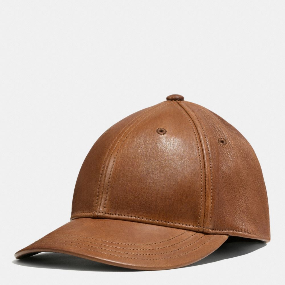 Leather Baseball Cap COACH®