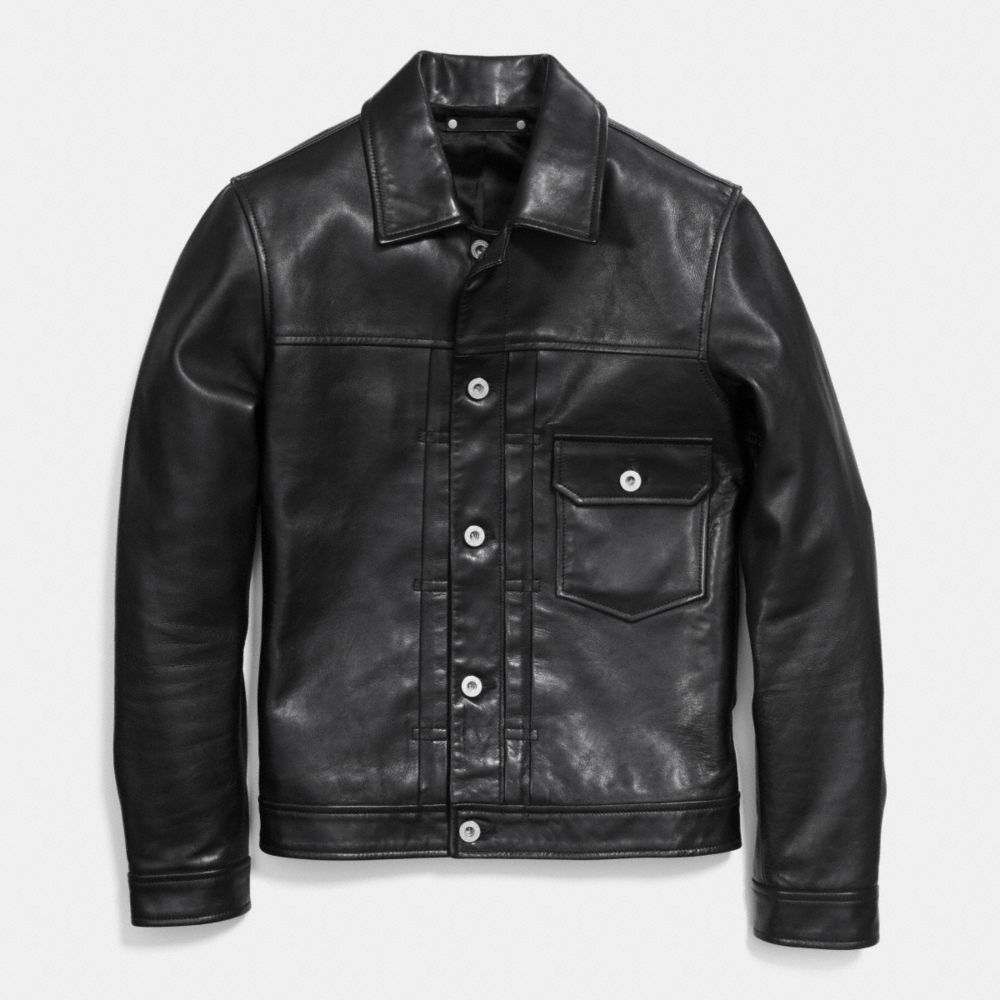 Leather Jean Jacket COACH®