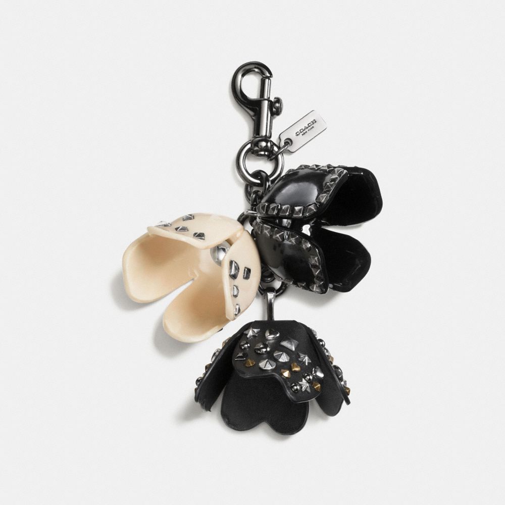 COACH® Studded Tea Rose Bag Charm