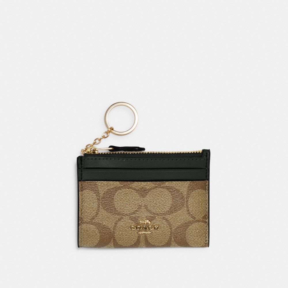 Coach outlet mini skinny id case in signature canvas