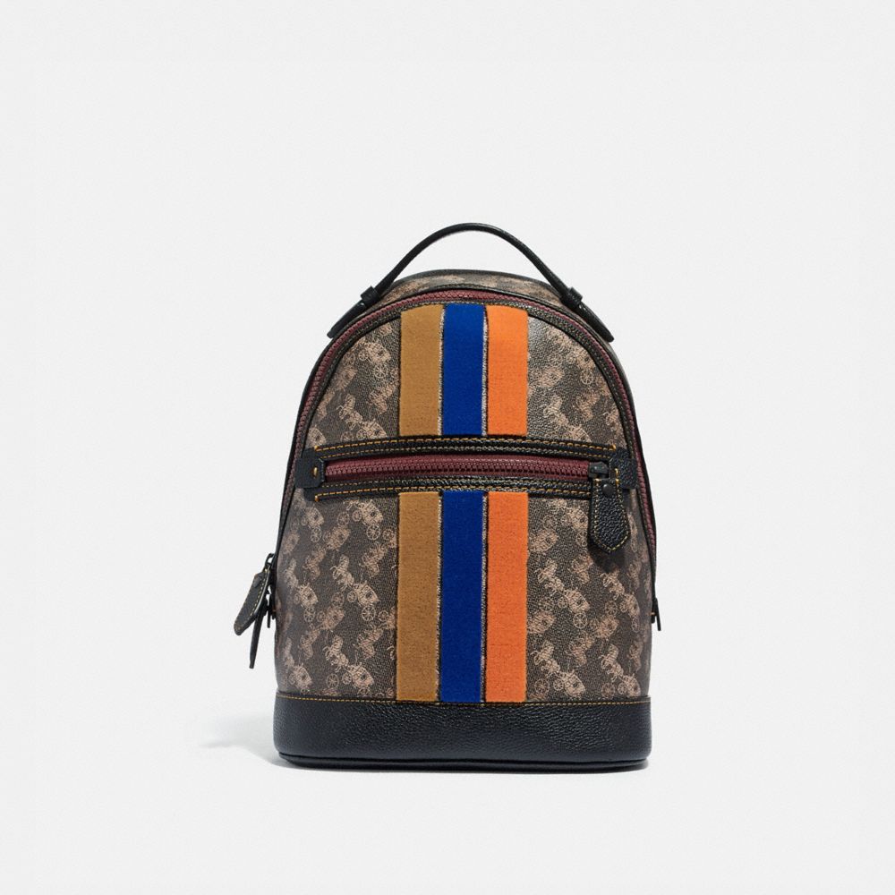 COACH® | Barrow Backpack With Horse And Carriage Print And Varsity Stripe