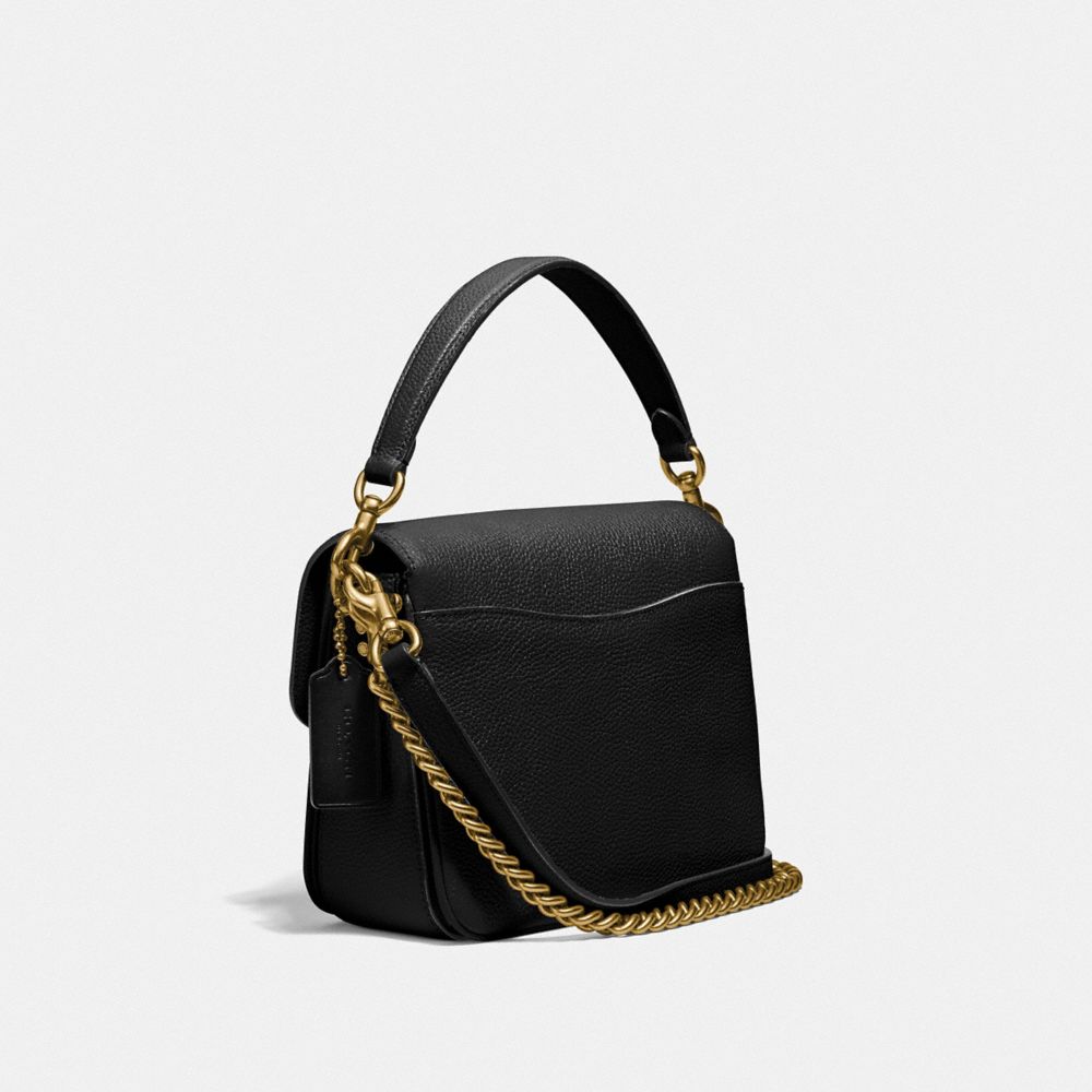 COACH Polished Pebbled Leather Cassie Cross Body Bag in Black
