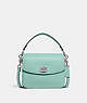 COACH®,CASSIE CROSSBODY 19,Leather,Small,Silver/Faded Blue,Front View