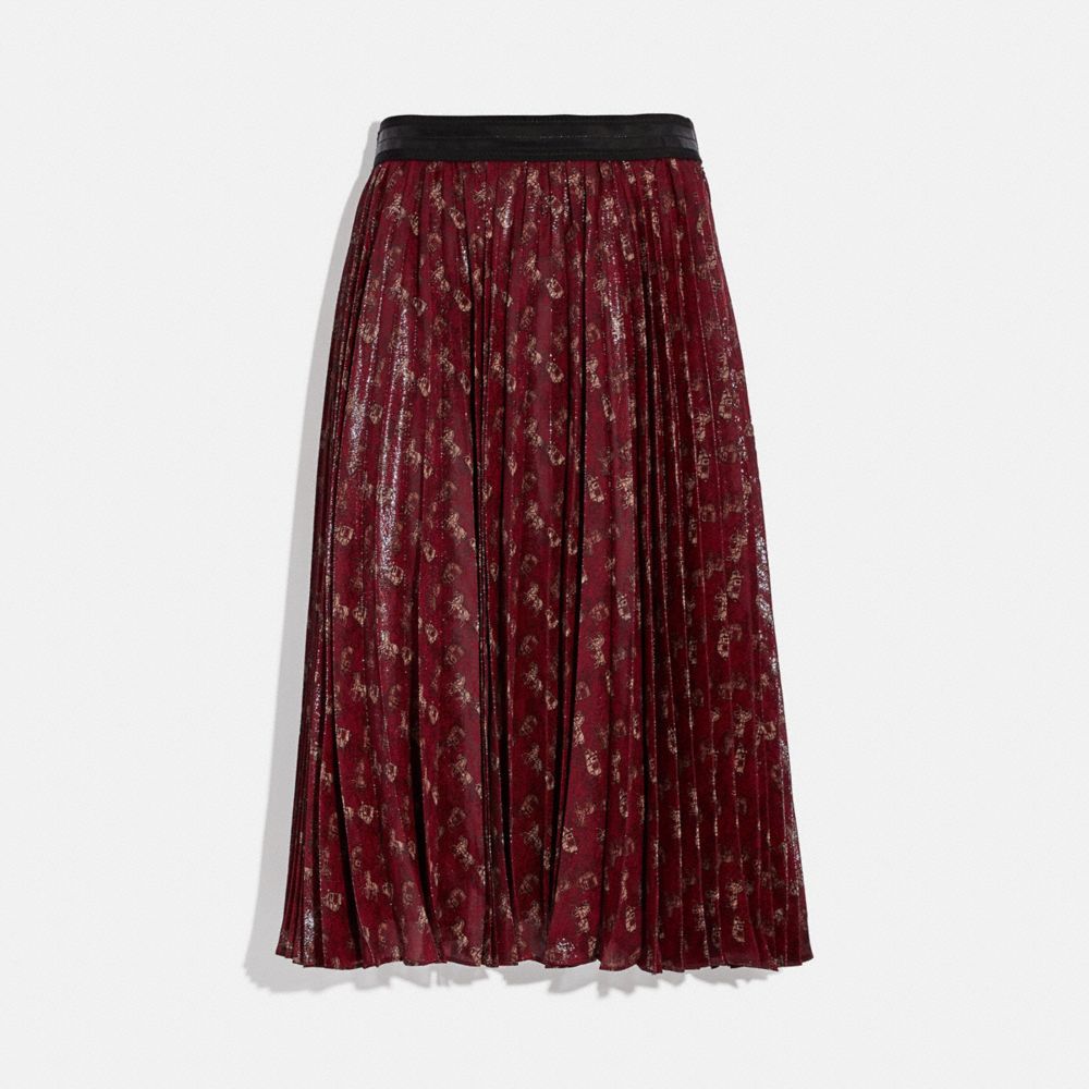 COACH® | Lunar New Year Horse And Carriage Print Pleated Skirt