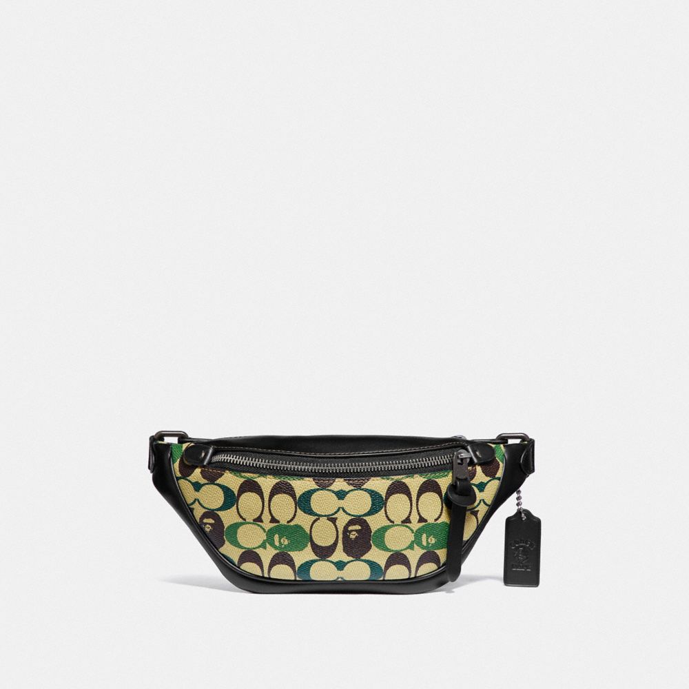 Bape X Coach Rivington Belt Bag 7 In Signature Canvas With Ape