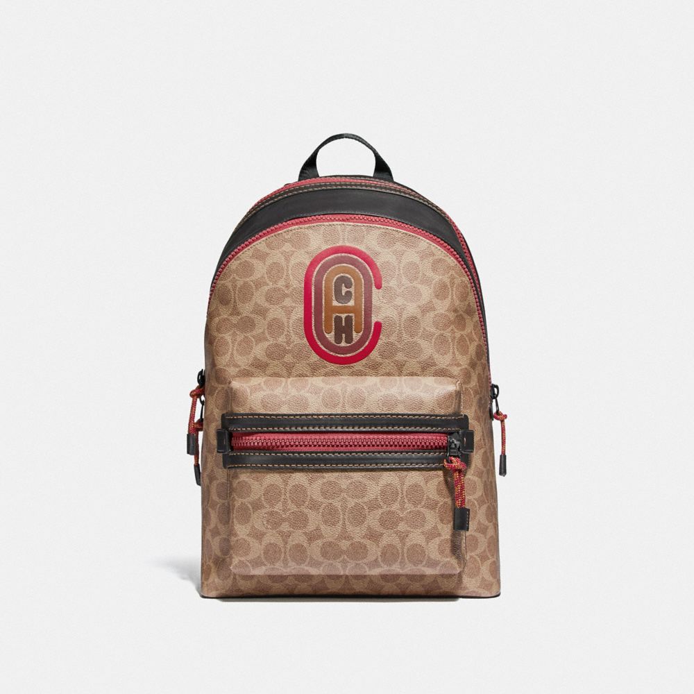 Coach Outlet Men's Academy Backpack In Signature Canvas With Patch In ...