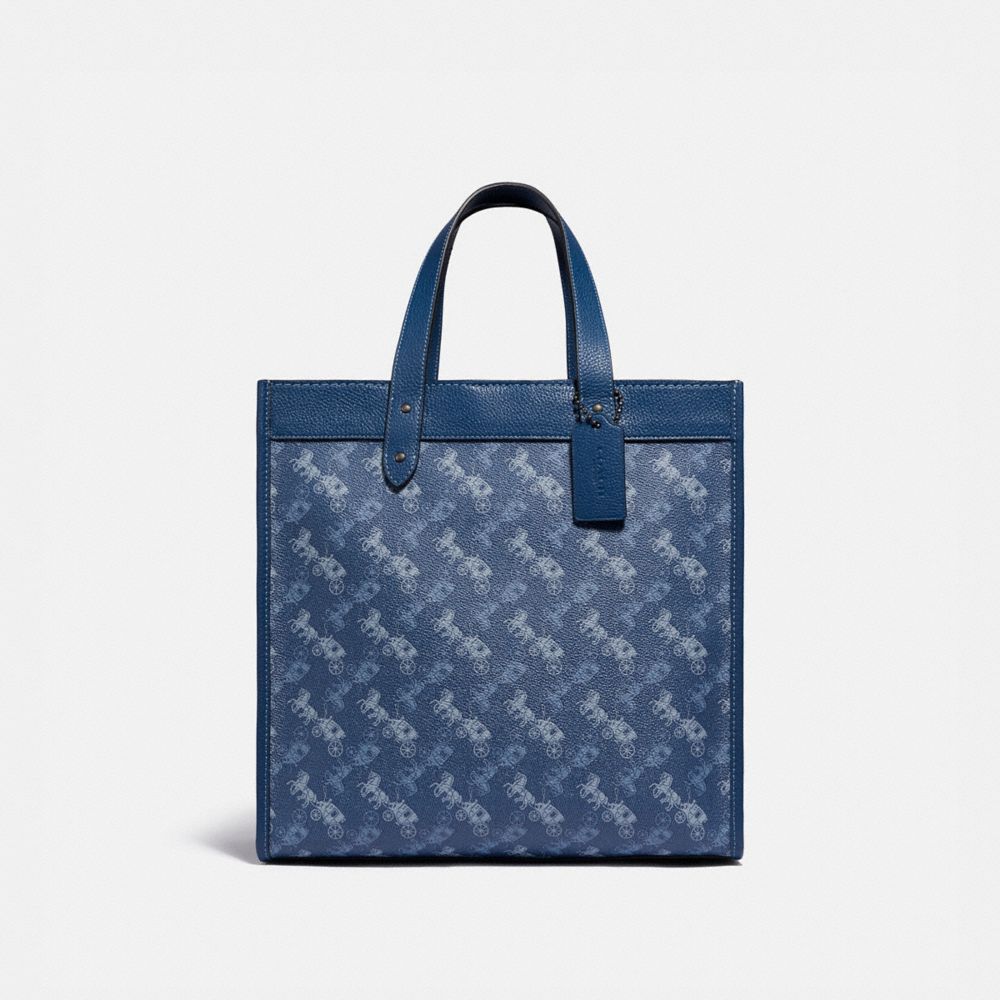 Field Tote With Horse And Carriage Print