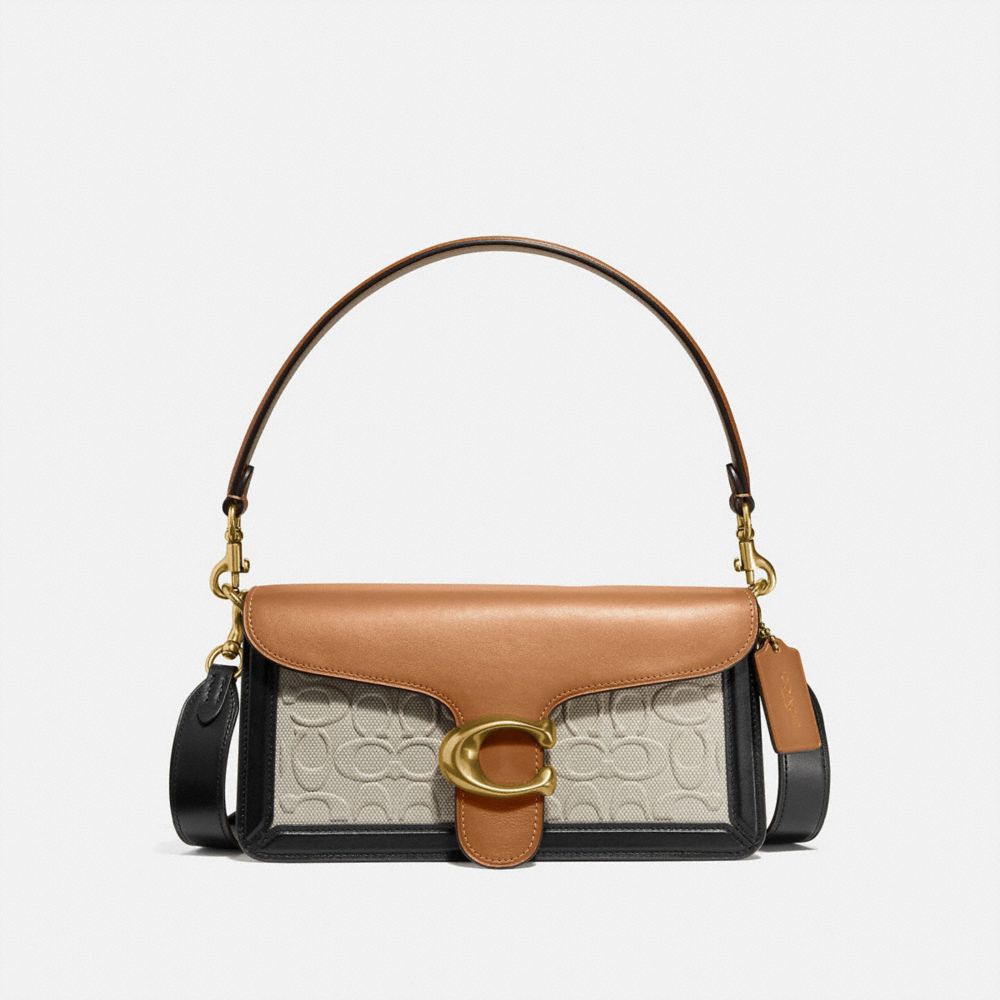 tabby shoulder bag 26 in signature canvas with beadchain