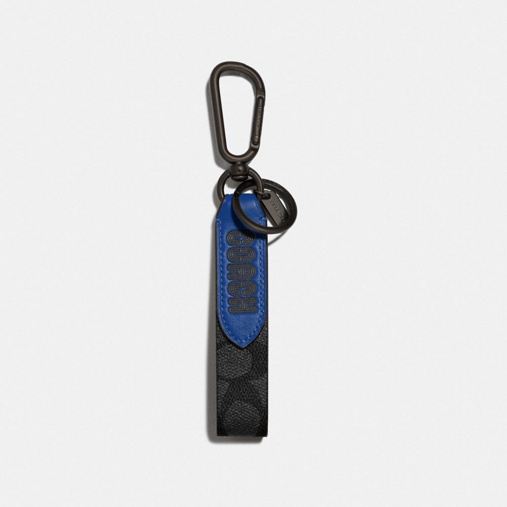 COACH® Loop Key Fob In Colorblock Signature Canvas With Coach Print