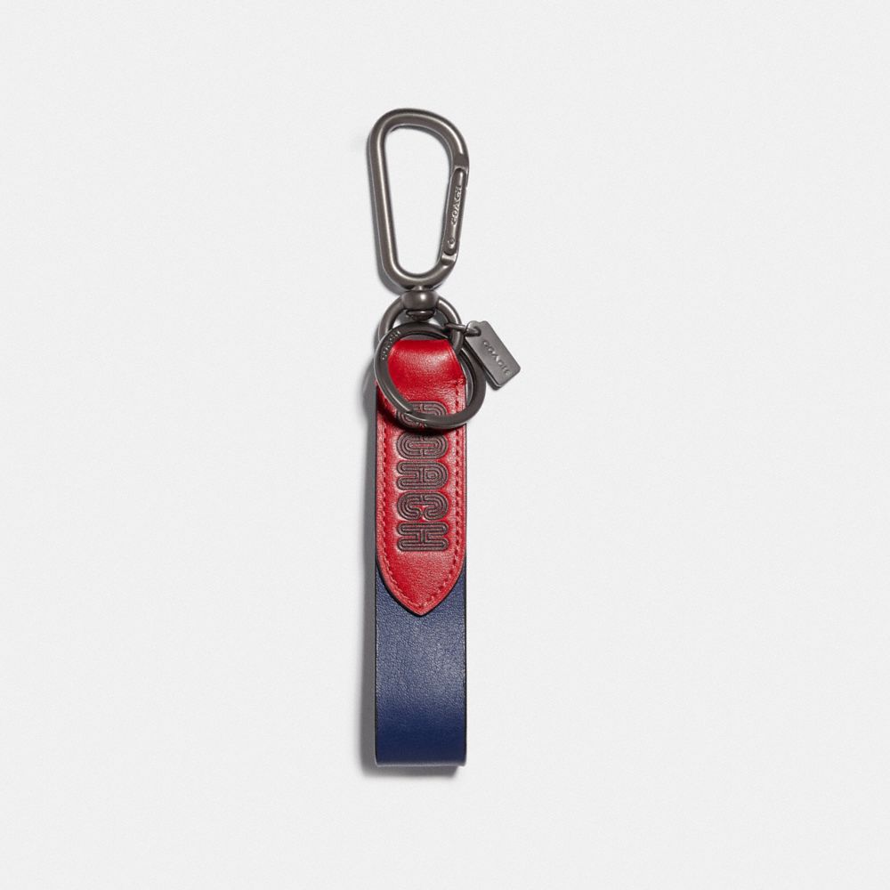 COACH® Loop Key Fob In Colorblock With Signature Canvas Detail And