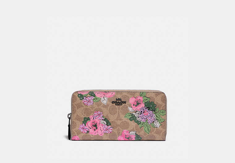 Accordion Zip Wallet In Signature Canvas With Blossom Print image number 0
