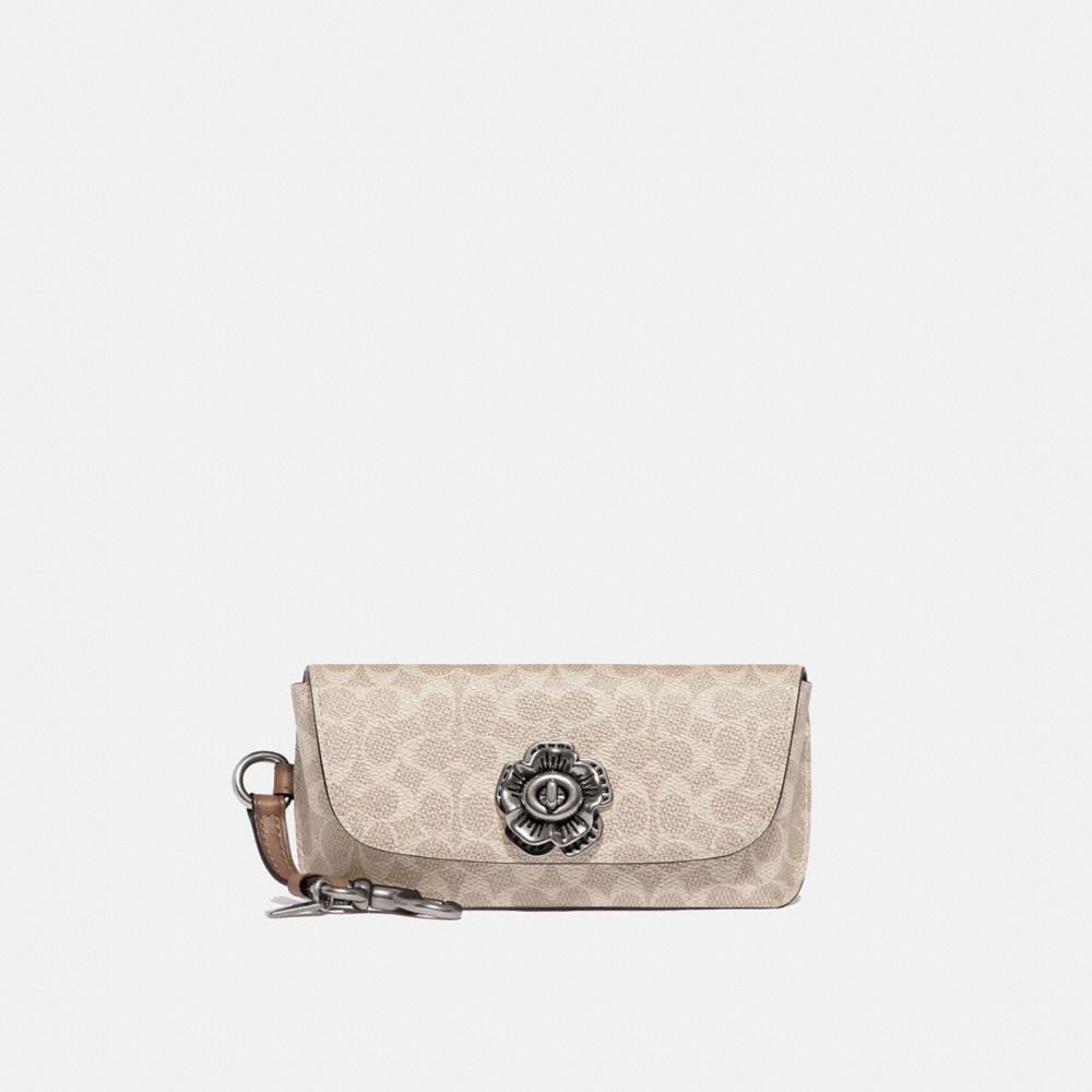 COACH® | Sunglass Case Bag Charm In Signature Canvas