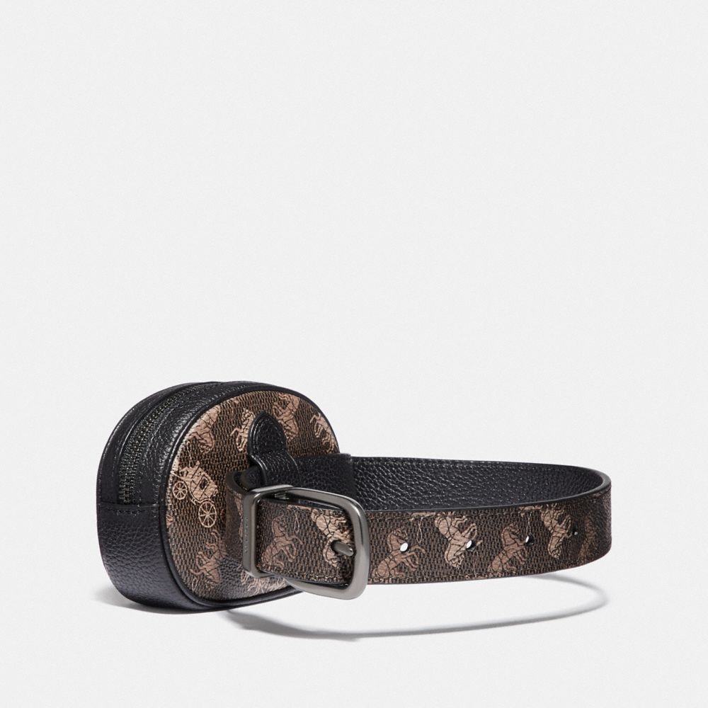 COACH®,Harness Buckle Reversible Belt And Pouch With Horse And Carriage Print, 25 Mm,,Angle View