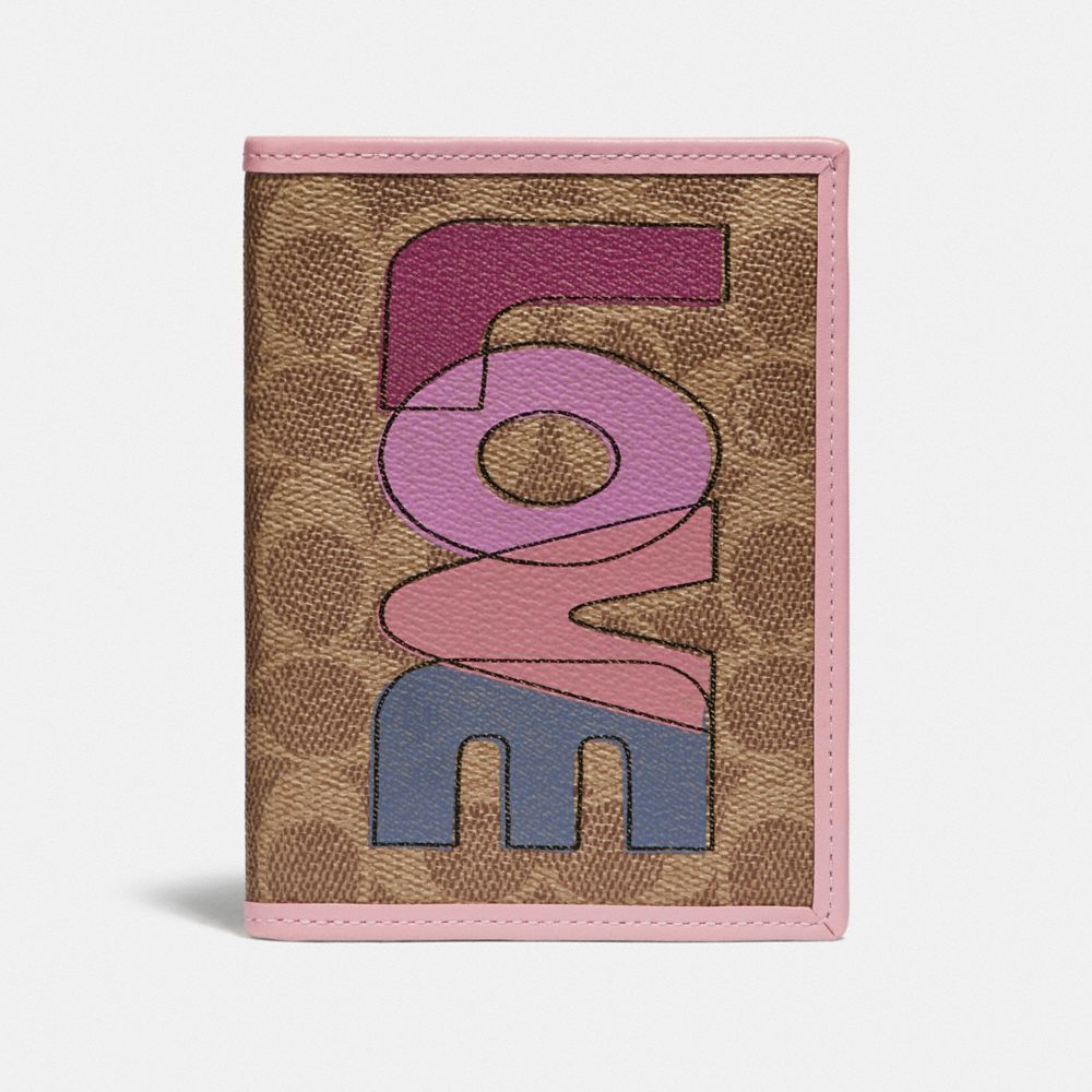 COACH® Passport Case In Signature Canvas With Love Print