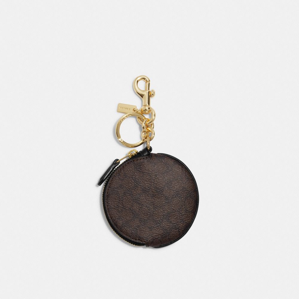 COACH® Outlet | Circular Coin Pouch Bag Charm In Signature Canvas