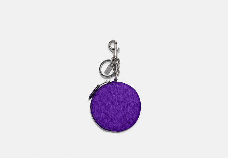 Circular Coin Pouch Bag Charm In Signature Canvas image number 0