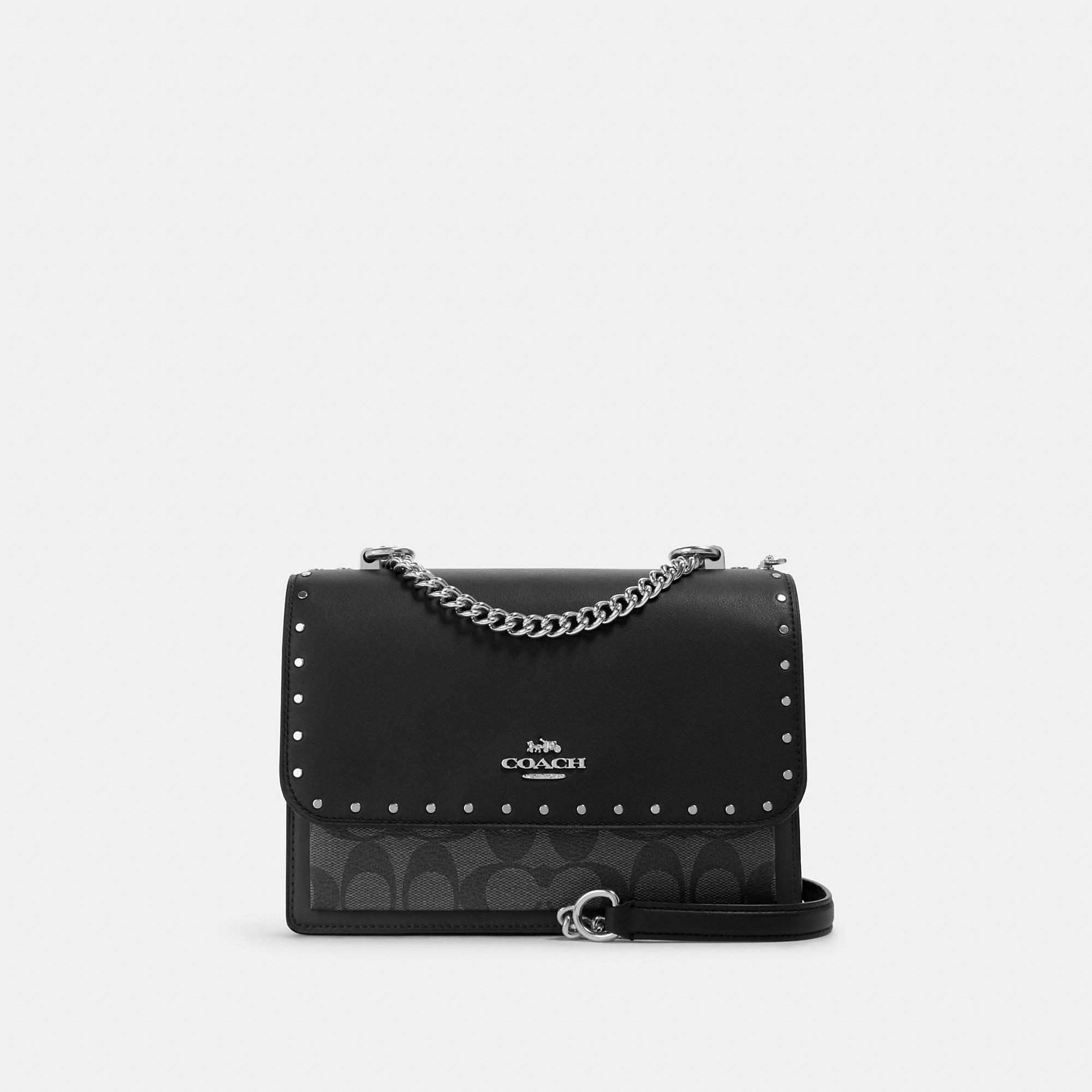 Coach Outlet Klare Crossbody In Signature Canvas With Rivets - Black