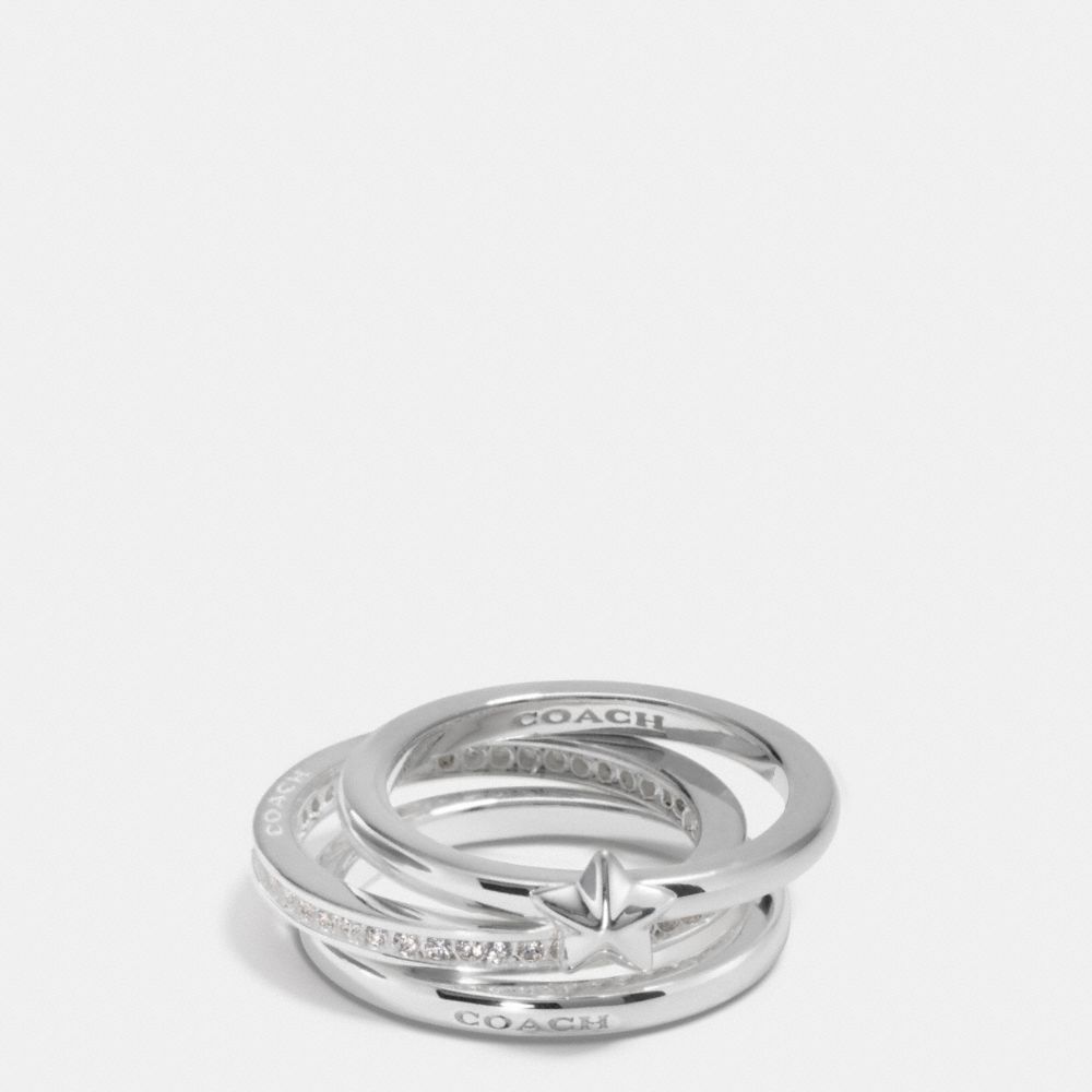 Pave Sterling Silver Stackable Ring Set | COACH®