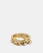 COACH®,PAVE HORSE AND CARRIAGE RING SET,Plated Brass,Gold,Front View