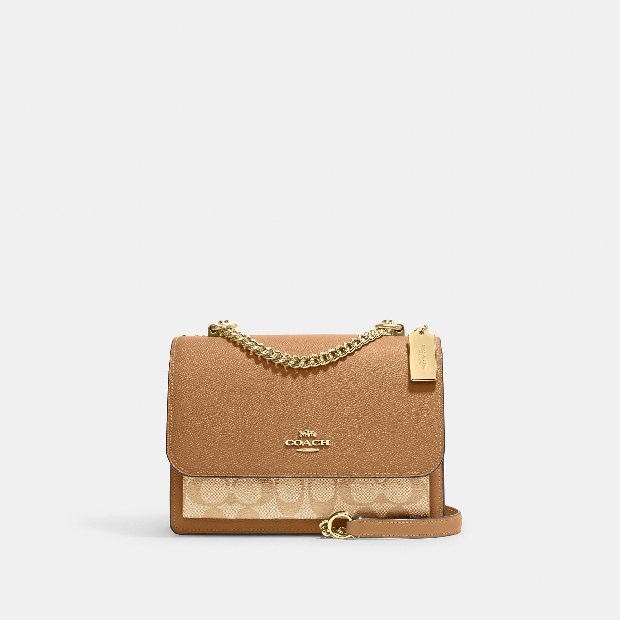 Coach Outlet Klare Crossbody In Signature Canvas In Gold/lt Khaki/lt Saddle