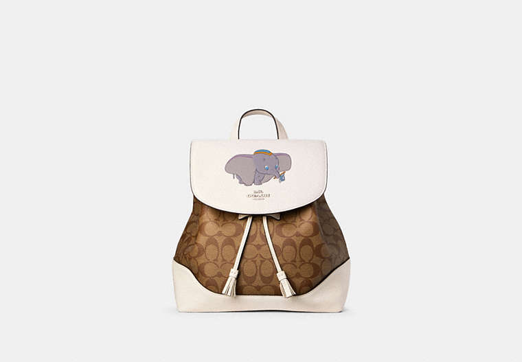 Disney X Coach Elle Backpack In Signature Canvas With Dumbo