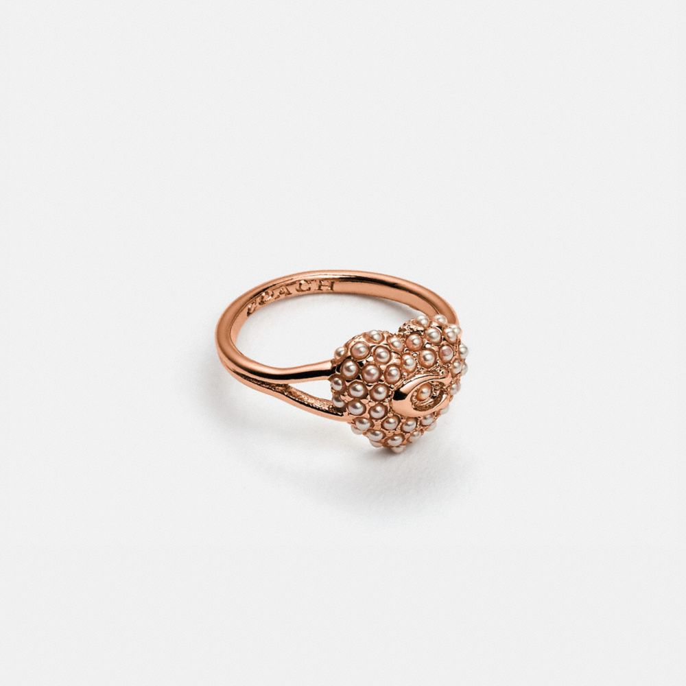 Vintage Pearl Heart Ring | COACH®