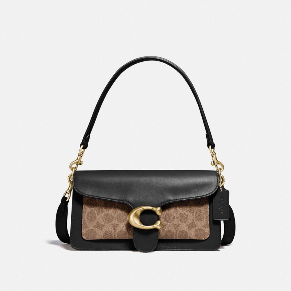 Coach Tabby Schultertasche 26 Aus Charakteristischem Canvas In Black/beige/brown