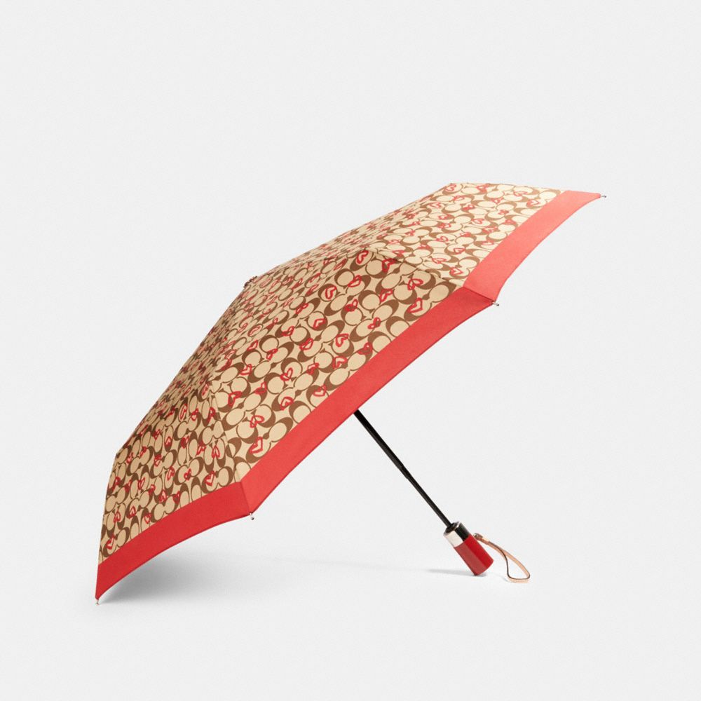COACH® Outlet Umbrella In Signature Crayon Hearts Print