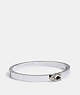 COACH®,PAVE SIGNATURE HINGED BANGLE,Metal,Silver,Front View