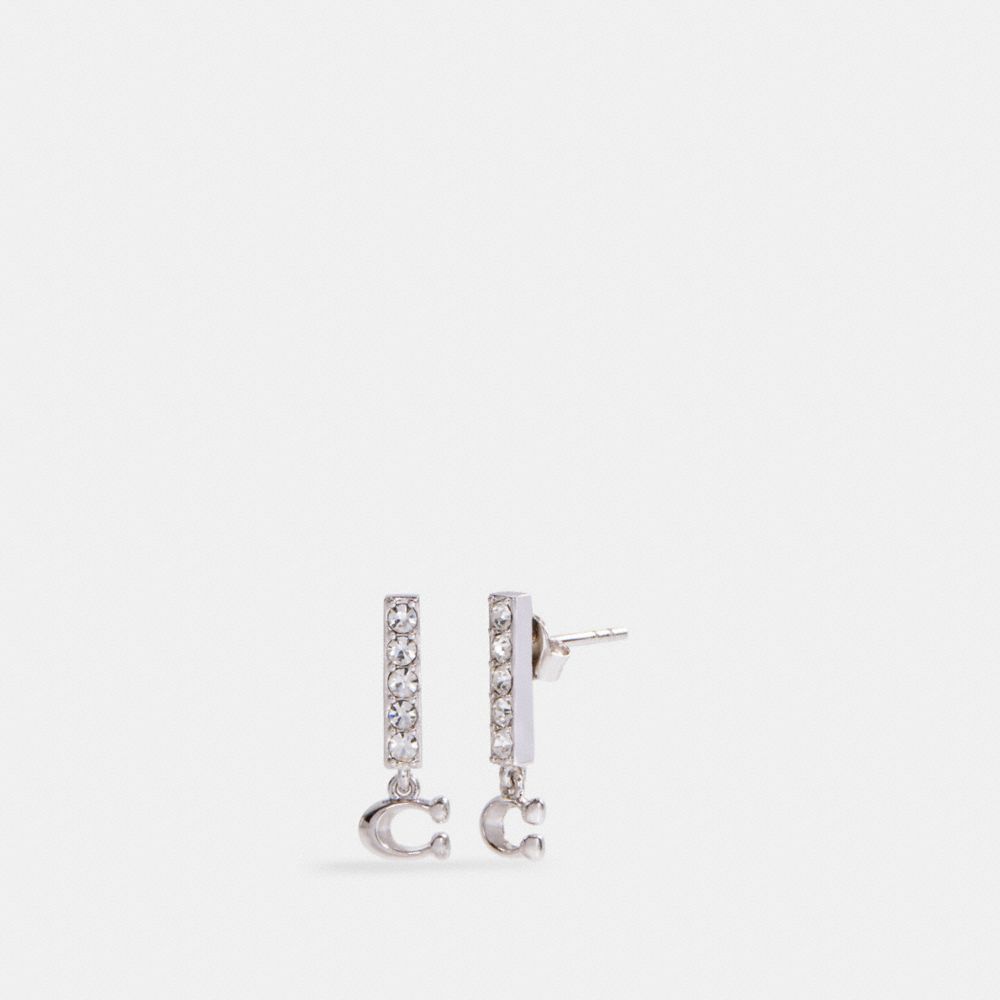 COACH® Outlet Signature Pave Bar Stud Earrings