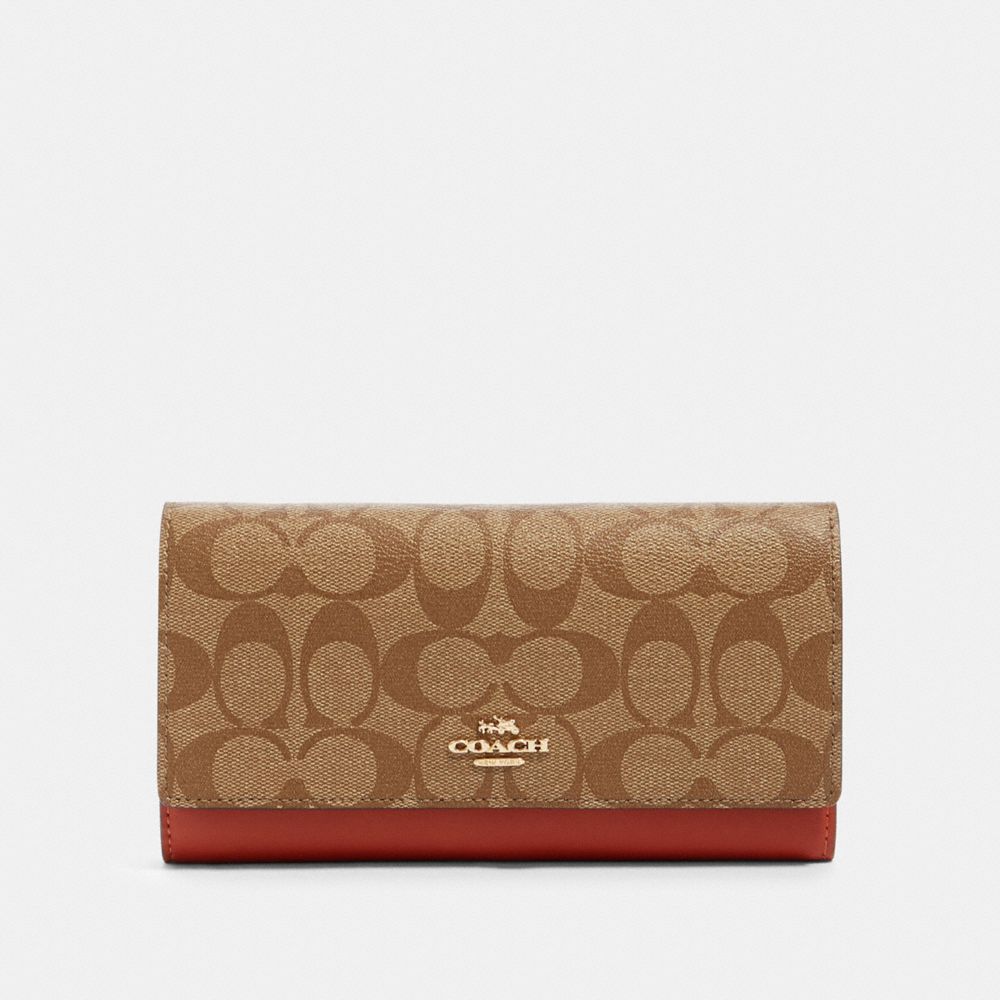 COACH® Outlet Trifold Wallet In Colorblock Signature Canvas