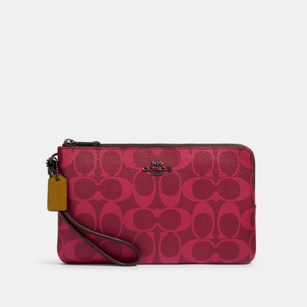 COACH OUTLET®  Double Zip Wallet In Blocked Signature Canvas