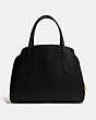 COACH®,LORA CARRYALL 30,Pebbled Leather,Large,Brass/Black,Back View
