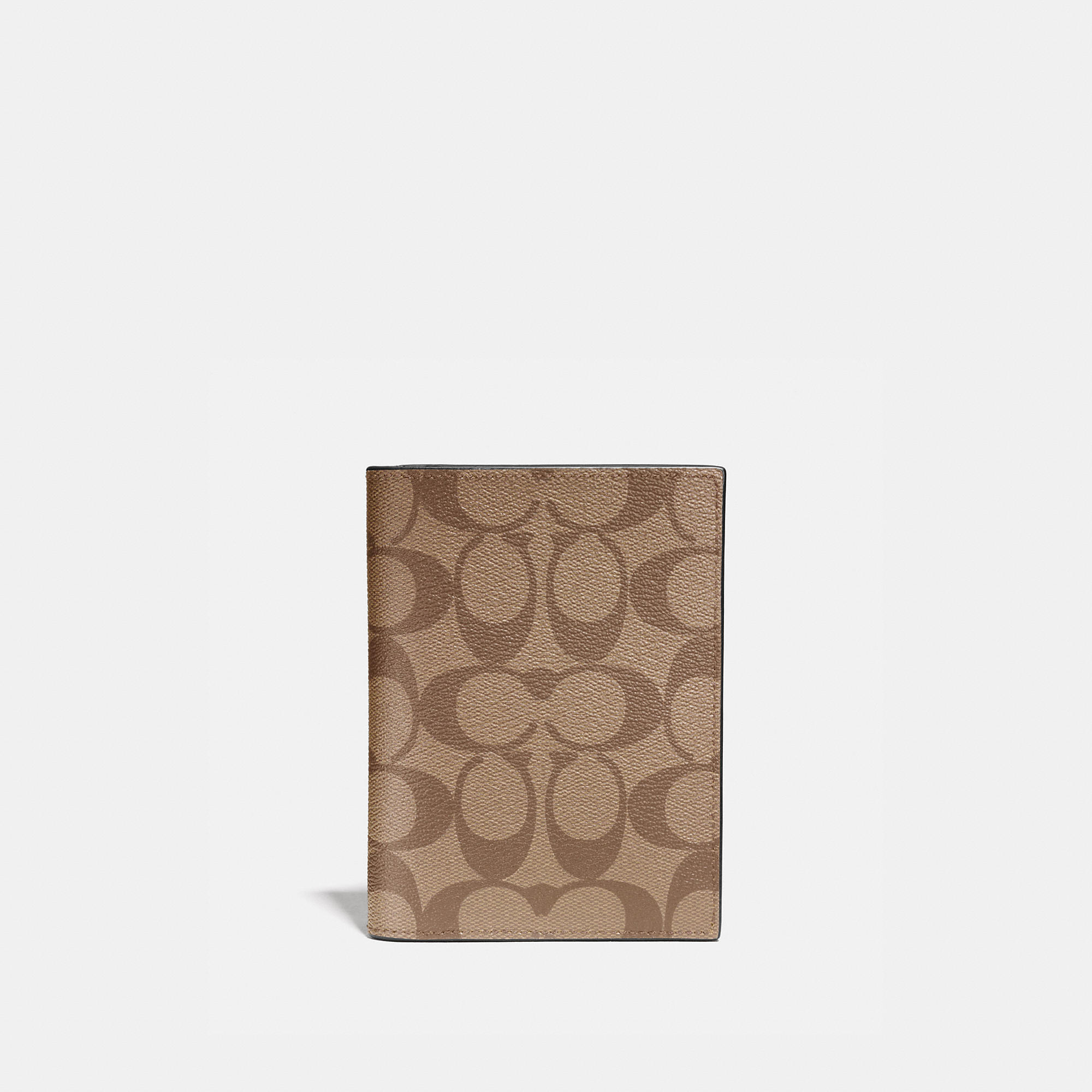 Coach Outlet Passport Case In Signature Canvas In Beige