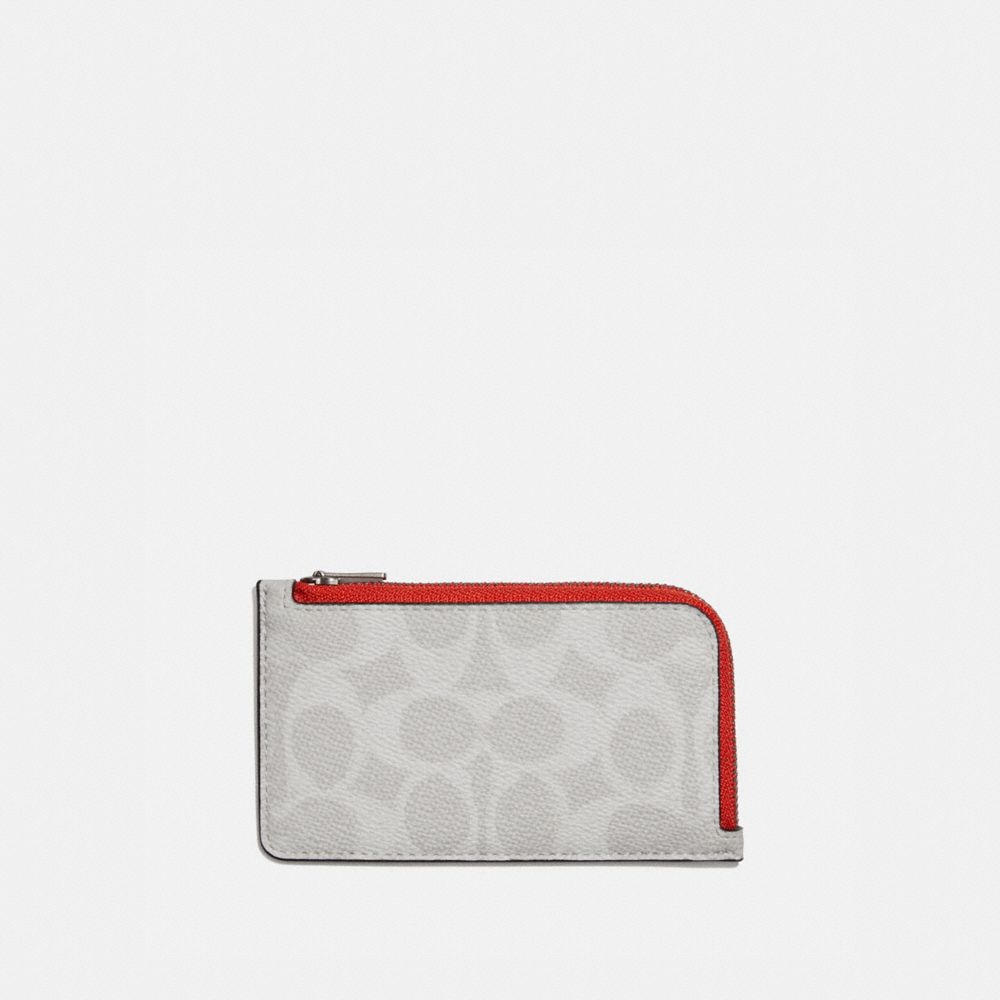 COACH® L Zip Card Case In Colorblock Signature Canvas