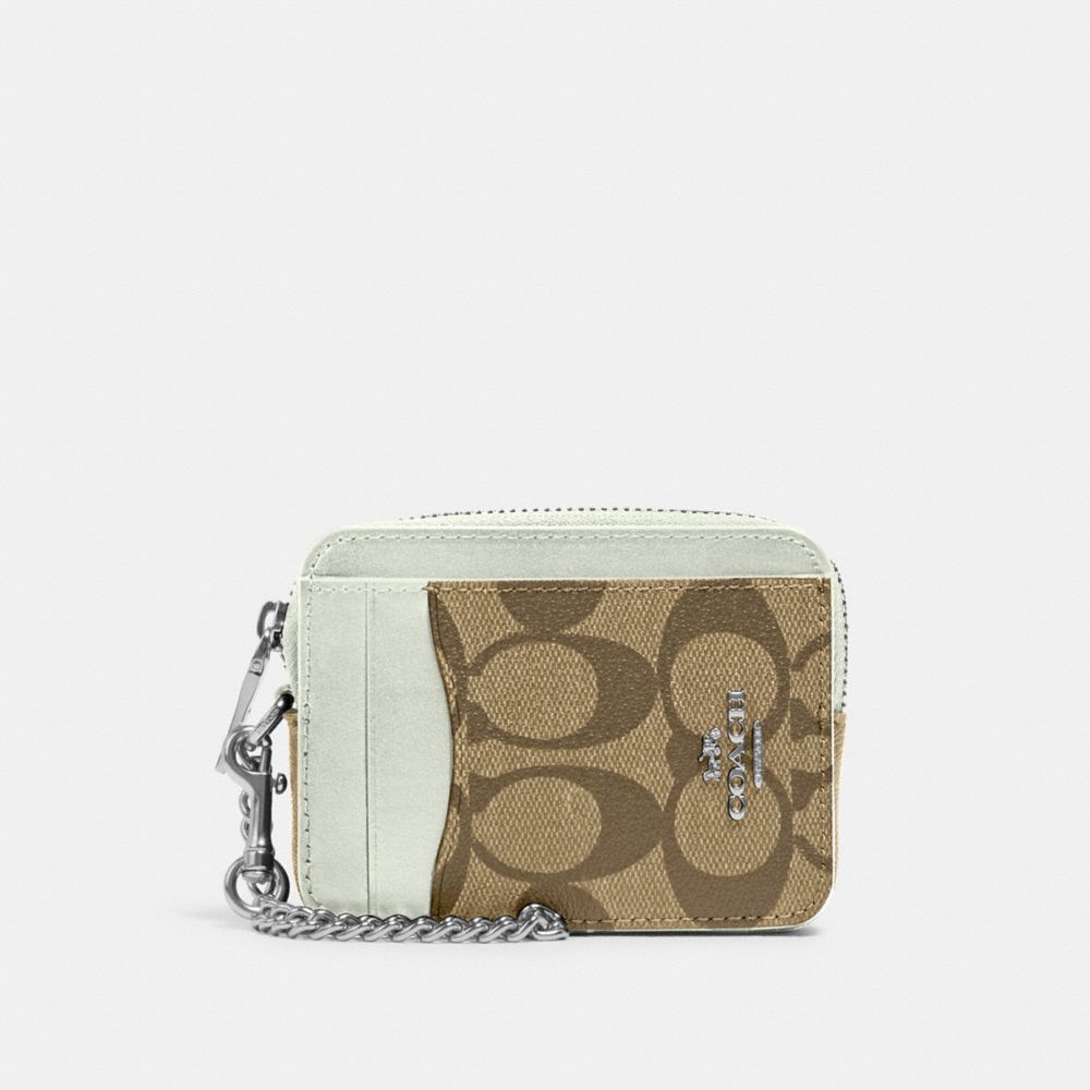 COACH® Outlet Zip Card Case In Signature Canvas