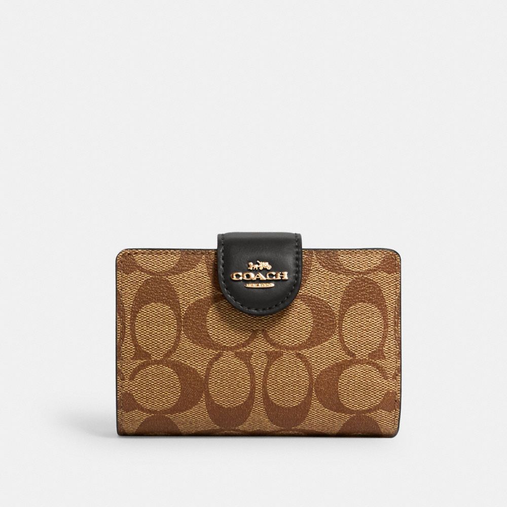 COACH OUTLET® | Medium Corner Zip Wallet In Signature Canvas