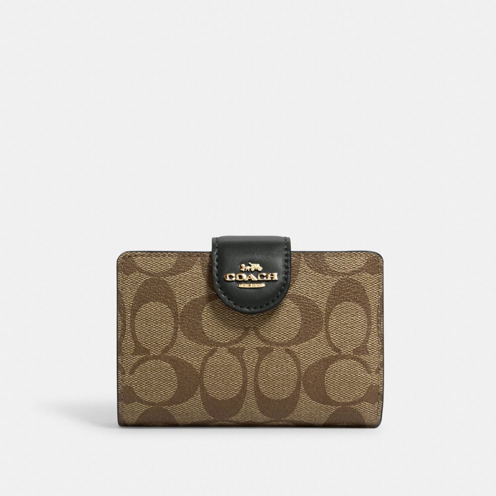 COACH 二つ折り財布 ミディアムコーナー ジップウォレット ベージュ系