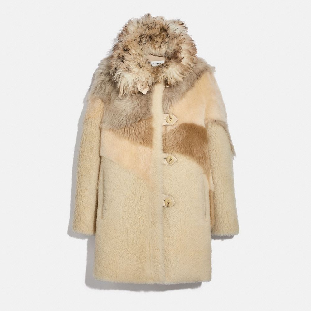 COACH® | Pieced Shearling Coat