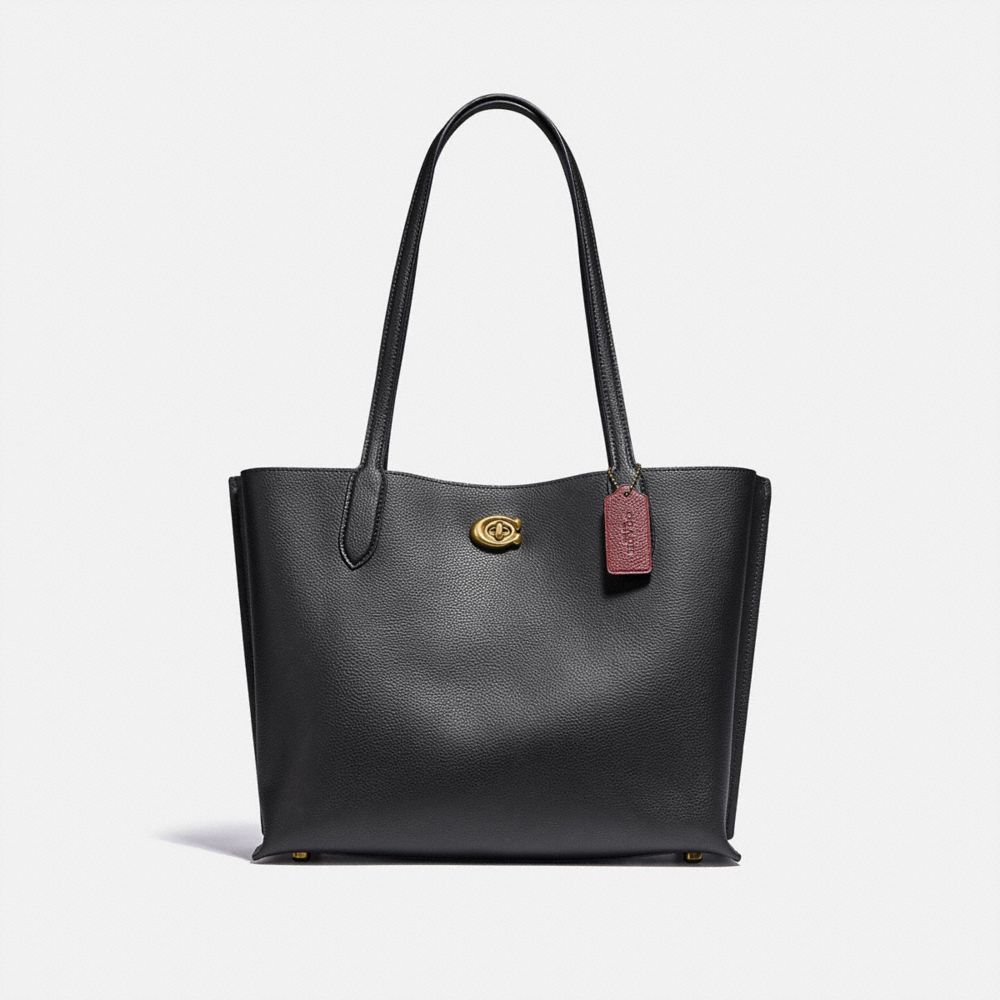 Coach Willow Tote In Brass/black